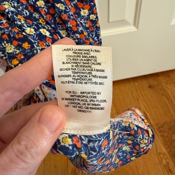 HD in Paris Anthropologie Mixed Floral Print Tunic Tie Front Palo Alto Blouse - Picture 8 of 12